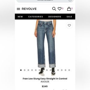 AGOLDE Fran Low Slung Easy Straight in Control size 30